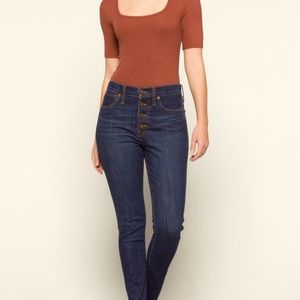 Madewell 9” High Rise Skinny, Buttonfly, 30